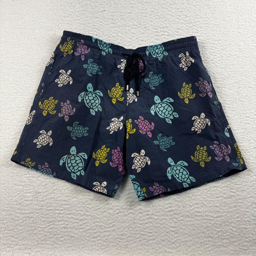 Vilebrequin Swim Shorts Mens 2XL Multicolor Turtle Print Mesh Lined Drawstring